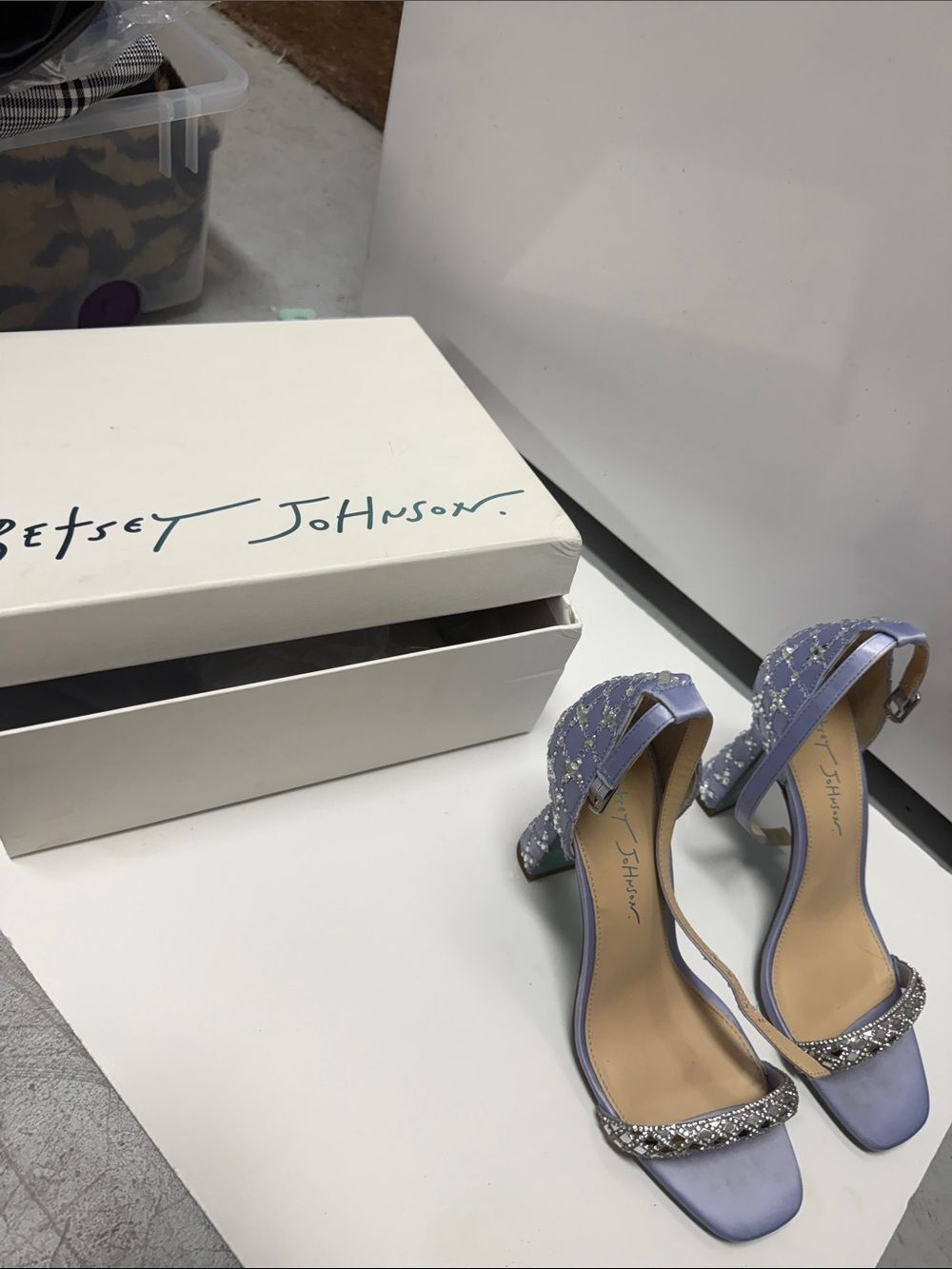 Betsey Johnson Lavender Crystal-Embellished Heels Size 8 - Worn Once